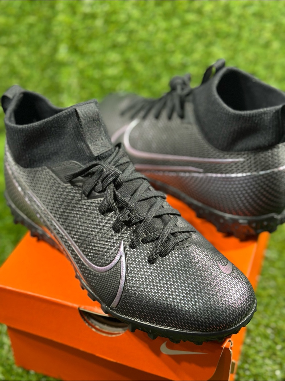 NIKE MERCURIAL SUPERFLY 7 ACADEMY TURF SOCCER SHOES, SIZE 5Y BIG KIDS, NEW